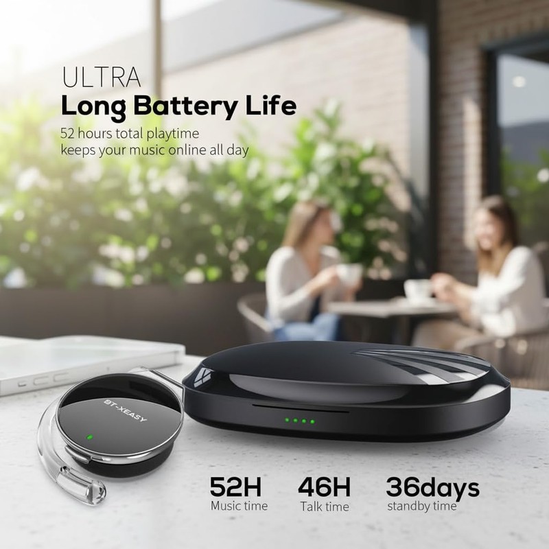 BEVCEFCC Open Ear Headphones with Ear Hooks, 52Hrs Playtime, Bluetooth