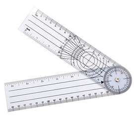 WIN TAPE Clear Plastic Goniometer Can Rotate 360 Degree 7'' Arms, Quick Angle Protractor Measuring Tool