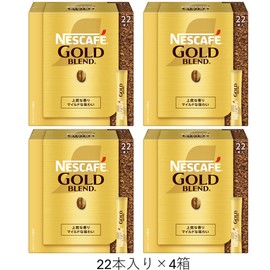 Nescafe Gold Blend Stick Black 88 sticks (2g/stick), 22 sticks × 4 boxes, Regular Soluble Coffee, Individual packaging