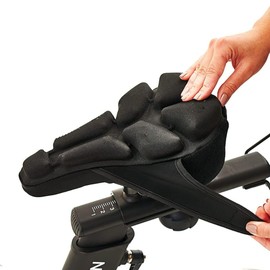 BlitzRide Saddle Cover - No More Back Pain, No Cycling Pants Needed, Self-Adjustable Airbag Construction - Never Degrades for Permanent Use- Zero Gravity Saddle (Brillide) (M)