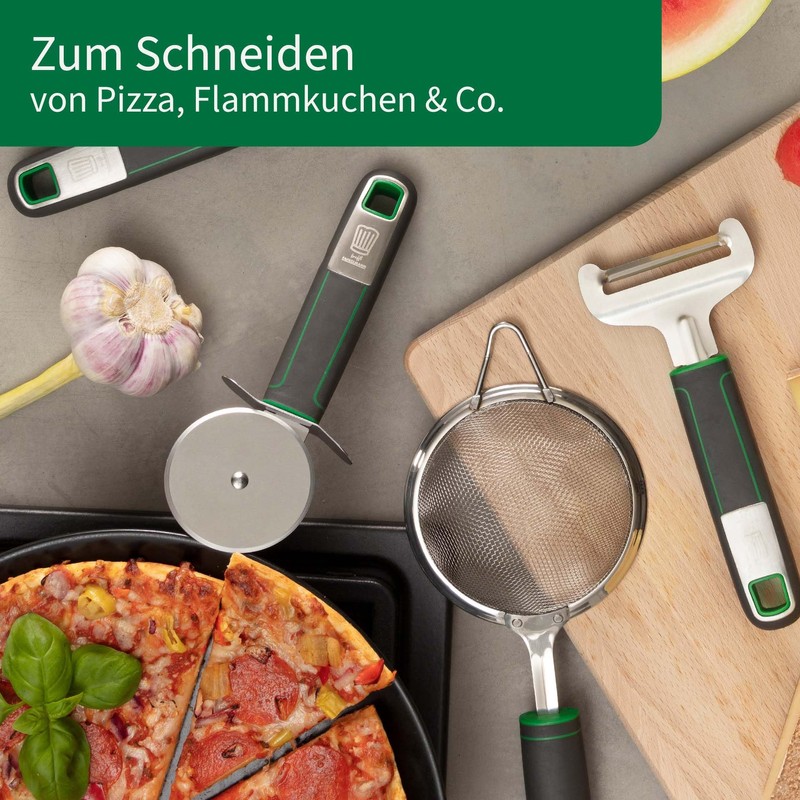 CHEFKOCH Premium Pizza Cutter - Perfect for Pizza, Tarte Flambée