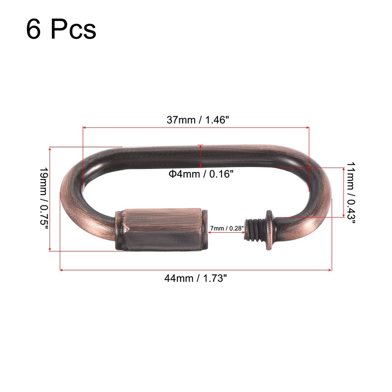 sourcing map Chain Connector, 4mm Thick Quick Link Screw Lock
