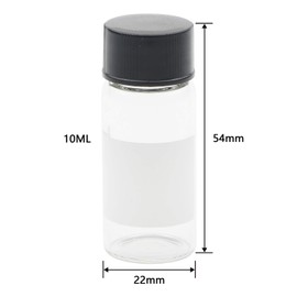 Kesell 10-Pack 10ml (0.338oz, 2.7dram) Clear Glass Vials with Lids - Borosilicate Glass, Small Bottles with Labels for Samples