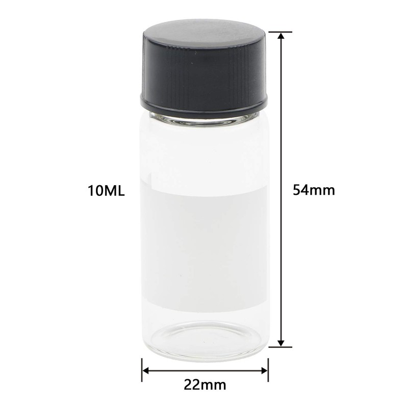 Kesell 10-Pack 10ml (0.338oz, 2.7dram) Clear Glass Vials with Lids
