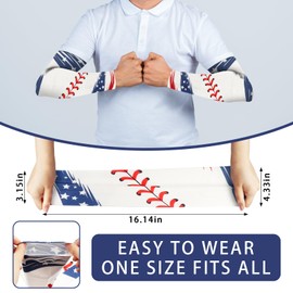 Habbiful 4th of July Arm Sleeves for Men Women Patriotic Arm Sleeves for Independence Day Memorial Day Decoration UV Sun Protection Arm Sleeves for Outdoors Sports,Sport Compression Sleeves,White