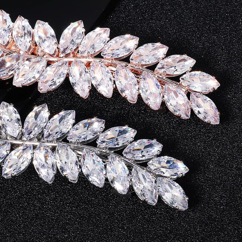 Xerling Pasadores franceses de diamantes de imitación, accesorios automáticos para