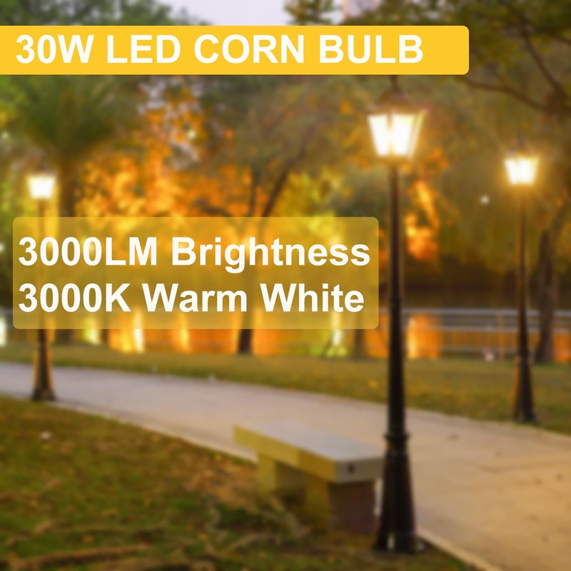 ELIVERN 2 Pack 200W Equivalent Led Corn Light Bulb, 3000
