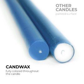 CANDWAX 10 inch Taper Candles Set of 4 - Dripless Taper Candles and Unscented Candlesticks - Perfect as Dinner Candles and Christmas Candles - Dark Blue Candles