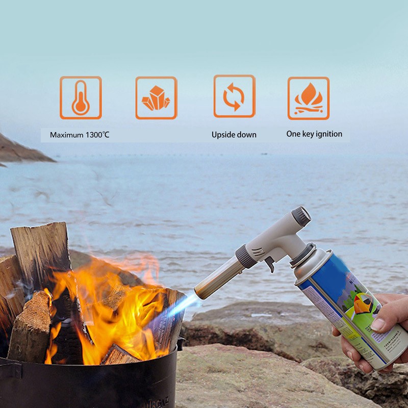 Flame Gun Torch Welding Gas Blowtorch Invertible Kitchen Outdoor BBQ