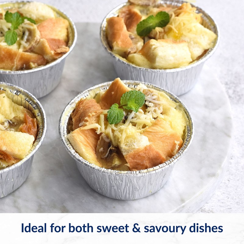 ebake Aluminium Foil Tin Cups - 50Pack Reusable Cupcake Cases