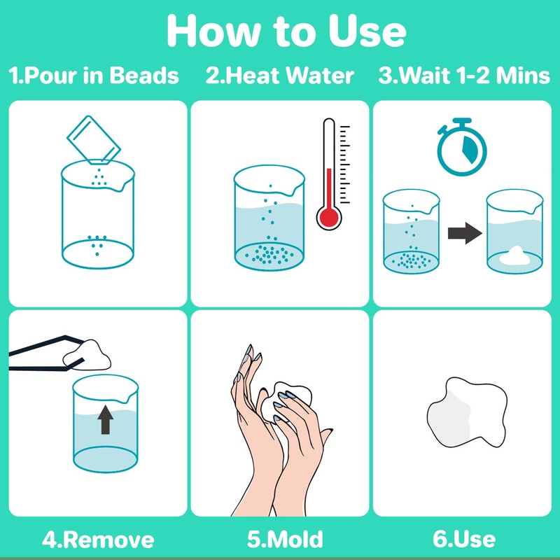 Sukh 10.9oz Thermoplastic Denture Adhesive Beads – Tooth Repair Kit,Repair