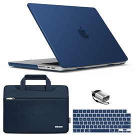 IBENZER Case for MacBook Pro 14 Inch 2026 2025 2024 2023 2022 2021 M5 M4 M3 M2 M1 A3434 A3112 A3185 A3401 A2918 A2992 A2779 A2442 Pro/Max, Hardshell Case&Sleeve&KeyboardCover&Type-C,Navy, T14NVBL+3