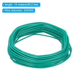 PATIKIL 24AWG Solid Electric Wire, 1 Pcs 49Ft Hook Up Tinned Copper Wire 1007 PVC Solid Single Core Wire for Home Improvement Circuit Computer Line, Green