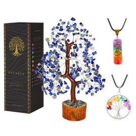 Lapis Lazuli Crystal - Crystal Tree - Feng Shui Decor - Tree of Life - Meditation Accessories - Spiritual Gifts for Women - Holistic Gifts for Women, Desk Decorations, Spirtual Things, Good Luck Gifts