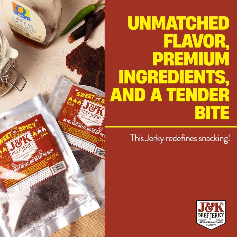 J&K Jerky Sweet and Spicy Beef Jerky - Hand Crafted