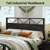 LIKIMIO King Bed Frame, Tall Industrial Headboard 51.2 ", Platform