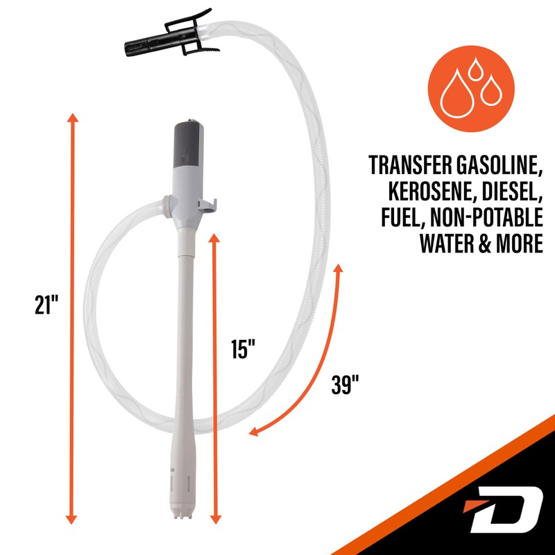 Deway Automatic Fuel Transfer Pump with Auto-Stop, AA Battery Powered,