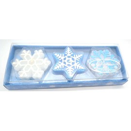 Russ Vintage Russ Pack Of 3 Christmas Hanukkah Winter Floating Snowflake Candles 2.5"