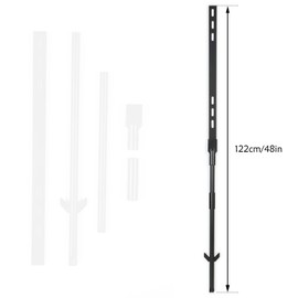 Andchi 2-Piece Schildhlater Sign Stake Garden Sign Post with Screw for Safety Signs Warning Signs Outdoor Stand on Mud Grassland (Black, 4 Feet)