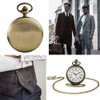 Tiong Classic Smooth Steel Roman Numerals Quartz Pocket Watch with