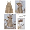 LeafIn Women's Flower Pattern Apron One-Piece Cotton 2-Way Pocket Long