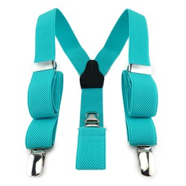 TigerTie Children's Y-shaped braces with 3 extra strong clips, high-quality workmanship, width 25 mm, turquoise