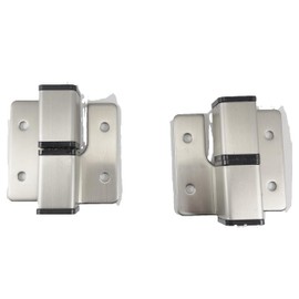 Stainless Steel Surface Mounted Gravity Activated Self Closing Hinge for Toilet Partion Door #4 Satin Finish, 1 Pair Right in, Left Out
