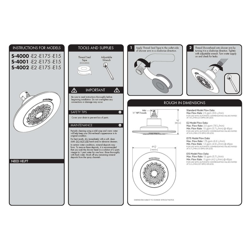 Speakman reacción bajo-de inundación ducha