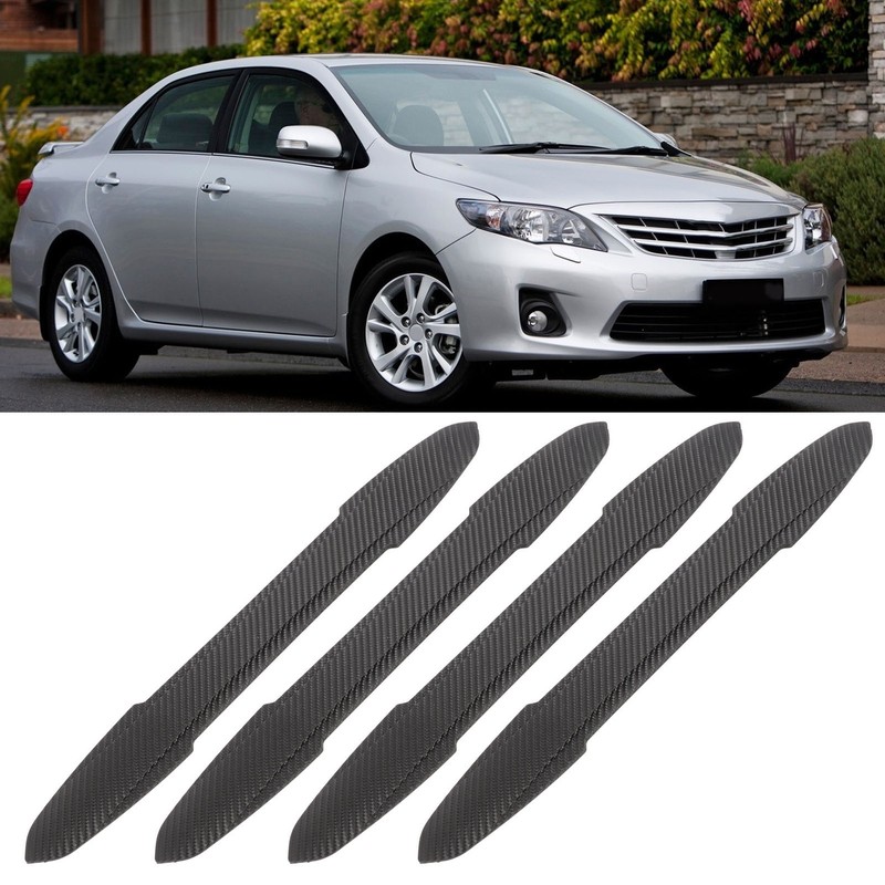 4PCS Bumper Guard Strip Carbon Fiber Pattern Textured 43cm Length