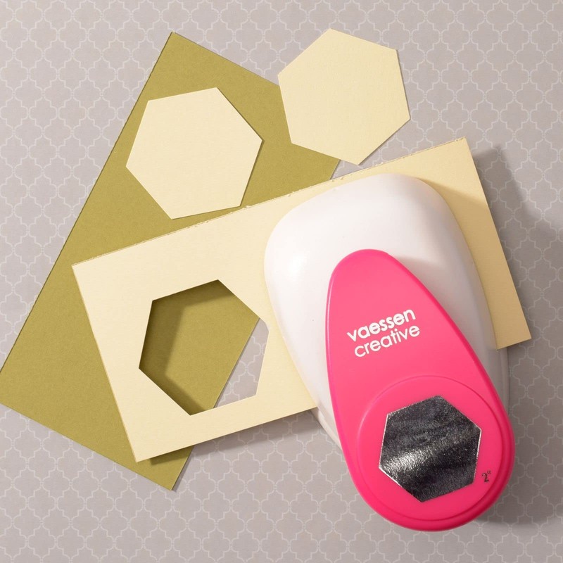 Vaessen Creative Hexagon Motif Punch, 4.4 x 5.1 cm, Punch