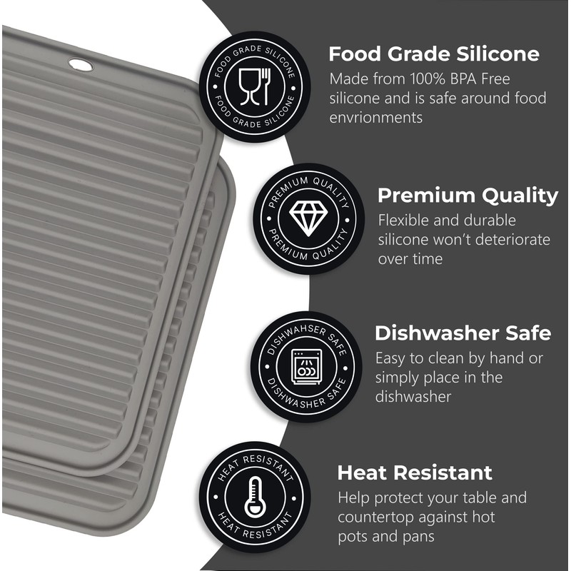 Silicone Trivets for Hot Pots and Pans (4 Pack) -