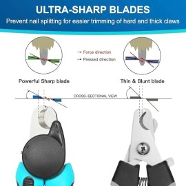 Unbranded Dog & Cat Pets Nail Clippers - with Safety Guard to Avoid Overcutting, Free Nail - Large with LED