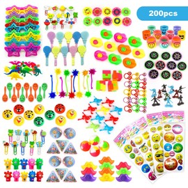 S SWIRLLINE 200 Pack Treasure Box Prizes for Classroom Bulk Toys Kids Birthday Party Favors