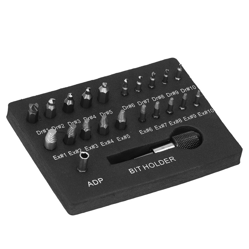 22Pcs Damaged Screw Extractor Stripped Broken Bolt Remover Tool All