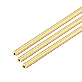 Ofowin [3 Pcs] Brass Round Tube 300mm Length 3.5mm OD 1mm Wall Thickness, Metal Copper Seamless Straight Pipe Tubing for DIY Draft Hollow Decoration Frame Models Hobby