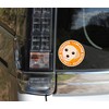 Stare Labrador Retriever Yellow Dog Sticker Orange Back Round Large
