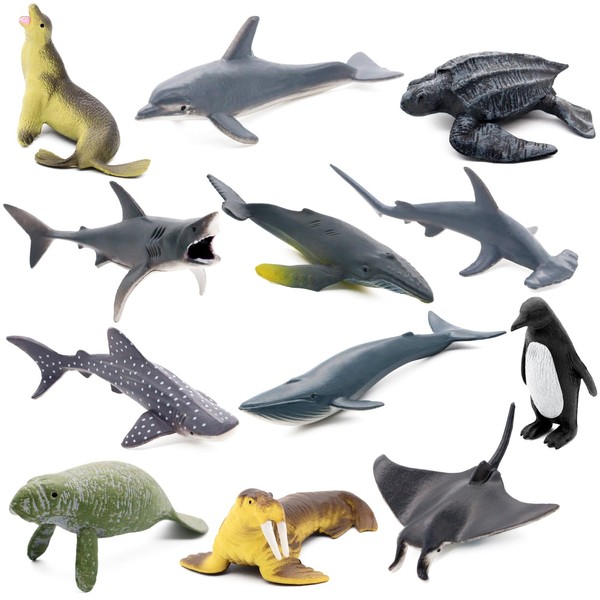 Fun Gift Sea Animal Toy Set,12 pcs Animal Sea Figures