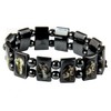 4030165 Saints Angels Black Hematite Bracelet with Beads Stretch Jesus