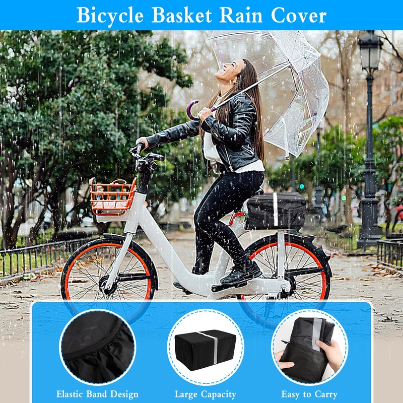 4 Waterproof Bicycle Basket Cover Luggage Net Bicycle Basket, Rain