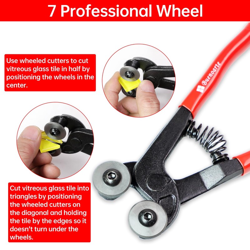 Glass Tile Nippers - Heavy Duty Wheeled Glass Mosaic Nipper