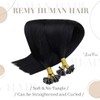 LaaVoo Bonded Real Hair Extensions, Keratin, Remy Hair, Black, 45