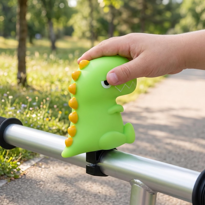 Dinosaur Bike Bell – Cute Bicycle Horn with Squeeze Bulb,