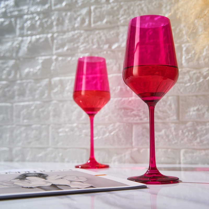 Hot Pink Wine Glasses | Set of 2 | Magenta