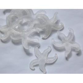 Vintage Large Matte Crystal  Starfish Beads Pendant West German Plastic (2) bds8