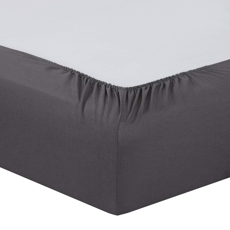 VISION Fitted Sheet 150 x 200 cm Charcoal Grey 100%