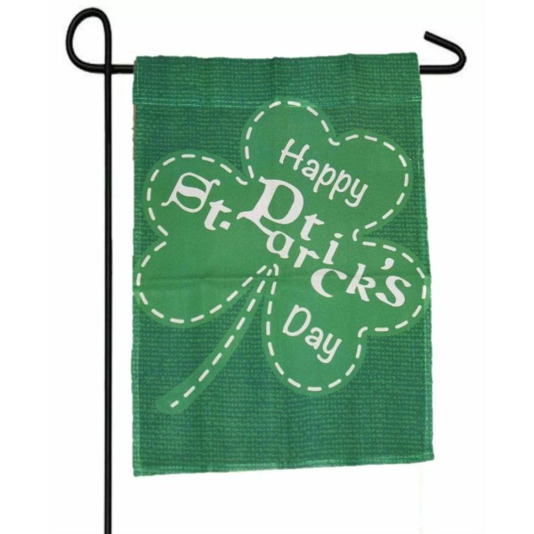 RFCO ST. SAINT PATRICK'S DAY SHAMROCK IRISH GARDEN BANNER/FLAG 12"X18"