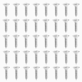 EMSea 50PCS Electric Guitar Pickguard Screws Electric Bass Scratchplate Mounting Screws Guitar Bass Parts Musical Instruments Accessories M3x12mm Silver
