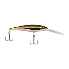 Berkley Flicker Minnow Fishing Lure, Black Brass, 1/3 oz, 3 1/2in | 9cm Crankbaits, Realistic Minnow Profile, Sharp Dive Curve Gets to Fish Quickly, Equipped with Fusion19 Hook