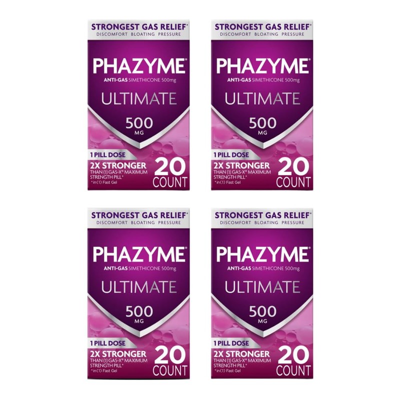 Phazyme Ultimate Gas Bloating Relief Works in Minutes 500 mg