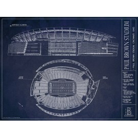 Paul Brown Stadium Blueprint Style Print